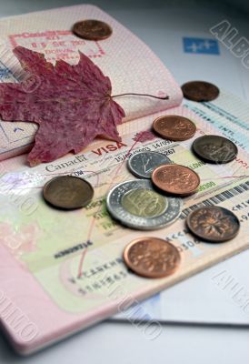 visa and ticket to Canada