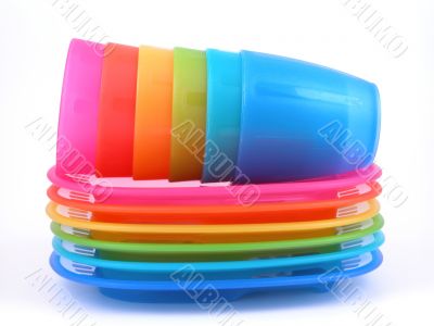 plastic cups and plates