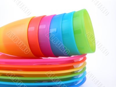 plastic cups and plates