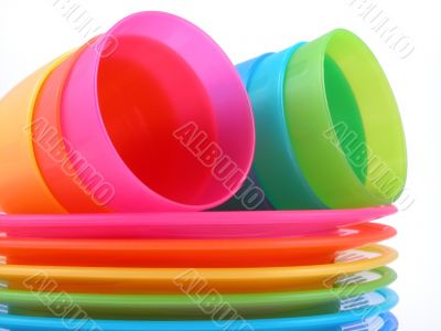 plastic cups and plates