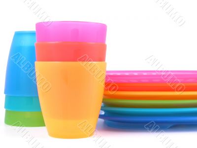 plastic cups and plates