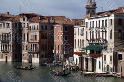 Bridgetop view of the grand canal venice