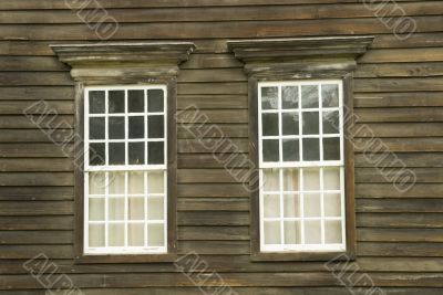 Close up of a pair of windows