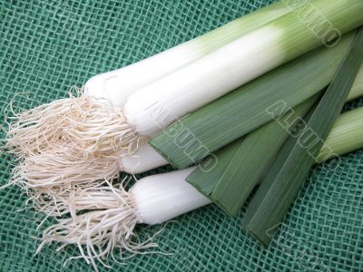fresh leeks on board