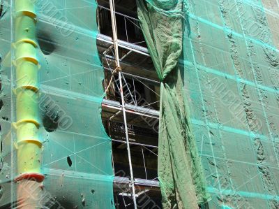 Facade of a under repair house