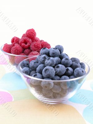 blueberries and raspberries