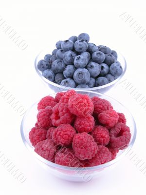 blueberries and raspberries