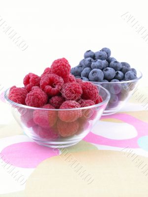 blueberries and raspberries