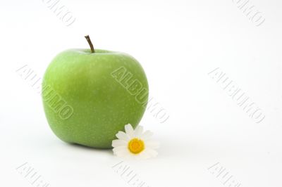 Grenn Apple with a flower