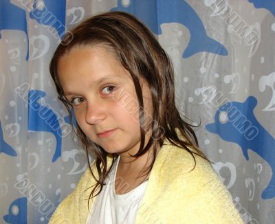 The girl after a shower