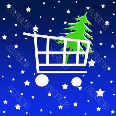 Christmas shopping cart