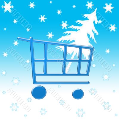 Christmas shopping cart