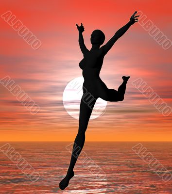 Sunset leaping