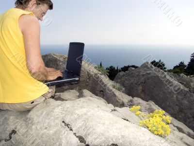 The man with a computer
