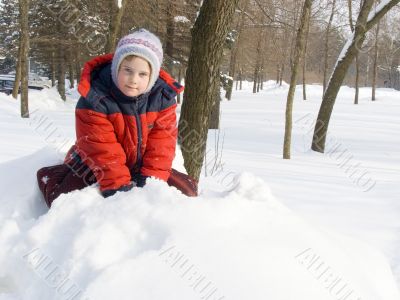 The girl and a snow