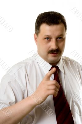 The young man on a white background