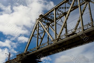The railway bridge on a background of clouds