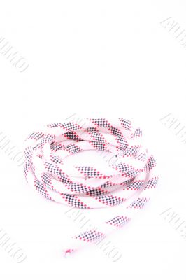 white rope isolated on white close-ups