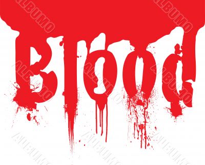 header blood dribble text