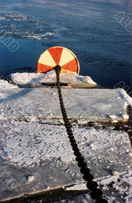 red white buoy