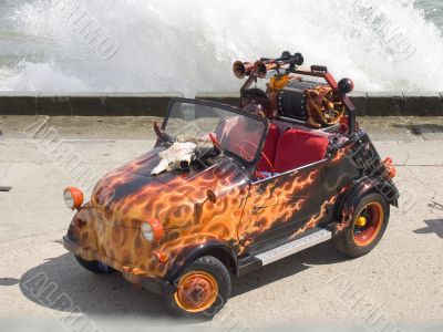 The small ancient automobile