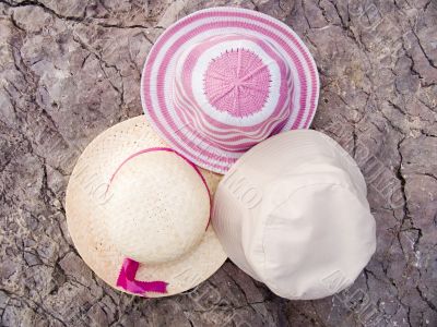 Three summer hats