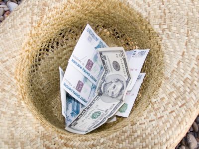 Money in hat