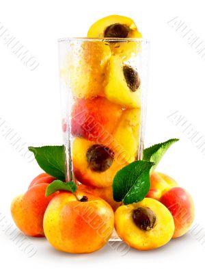 apricots in the glass