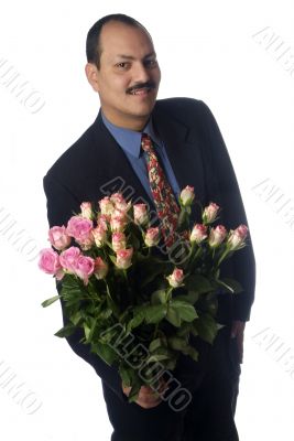 man with rose