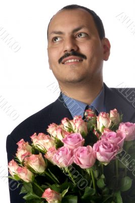 man with rose