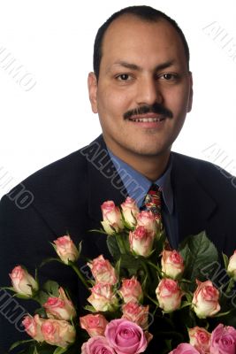 man with rose