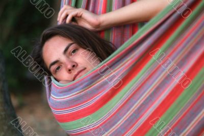 woman in hammock