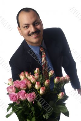 man with rose
