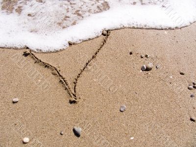 Heart on sand