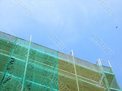 Facade of a under repair house