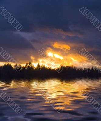  fiery bright clouds in the sky