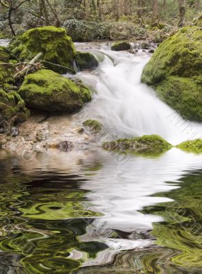 Falls on  mountain river