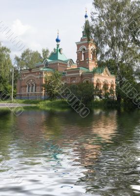 Church on a coast of lake