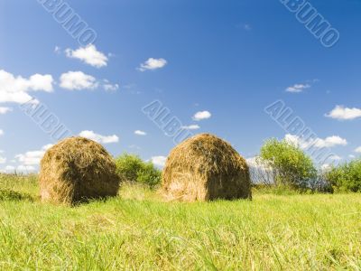 Two haystacks