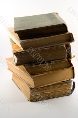 Pile of the old torn books