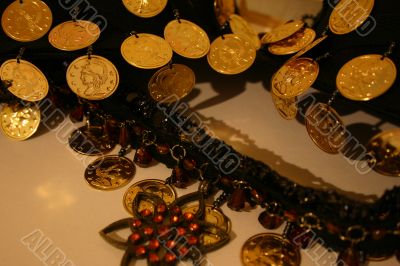 Coin and trim dancing bra