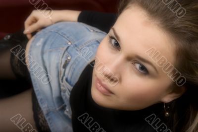Portrait of the sexual young woman close up