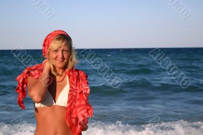 blonde and sea