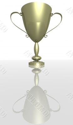 Gold cup of the winner. the 3D  image.