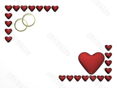 Framework from red hearts