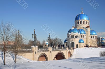 russian whitsunday temple in moscow city