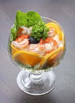 cocktail with prawns
