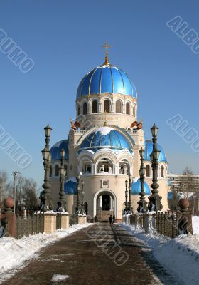 russian whitsunday temple in moscow city