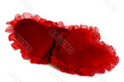 Couple of velvet hearts