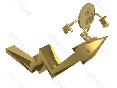 The diagram of growth. 3D image.